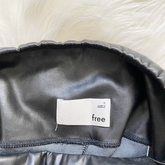 Aritzia Wilfred Free Black Japanese Vegan Leather Daria High Waist Leggings - Picture 5 of 8